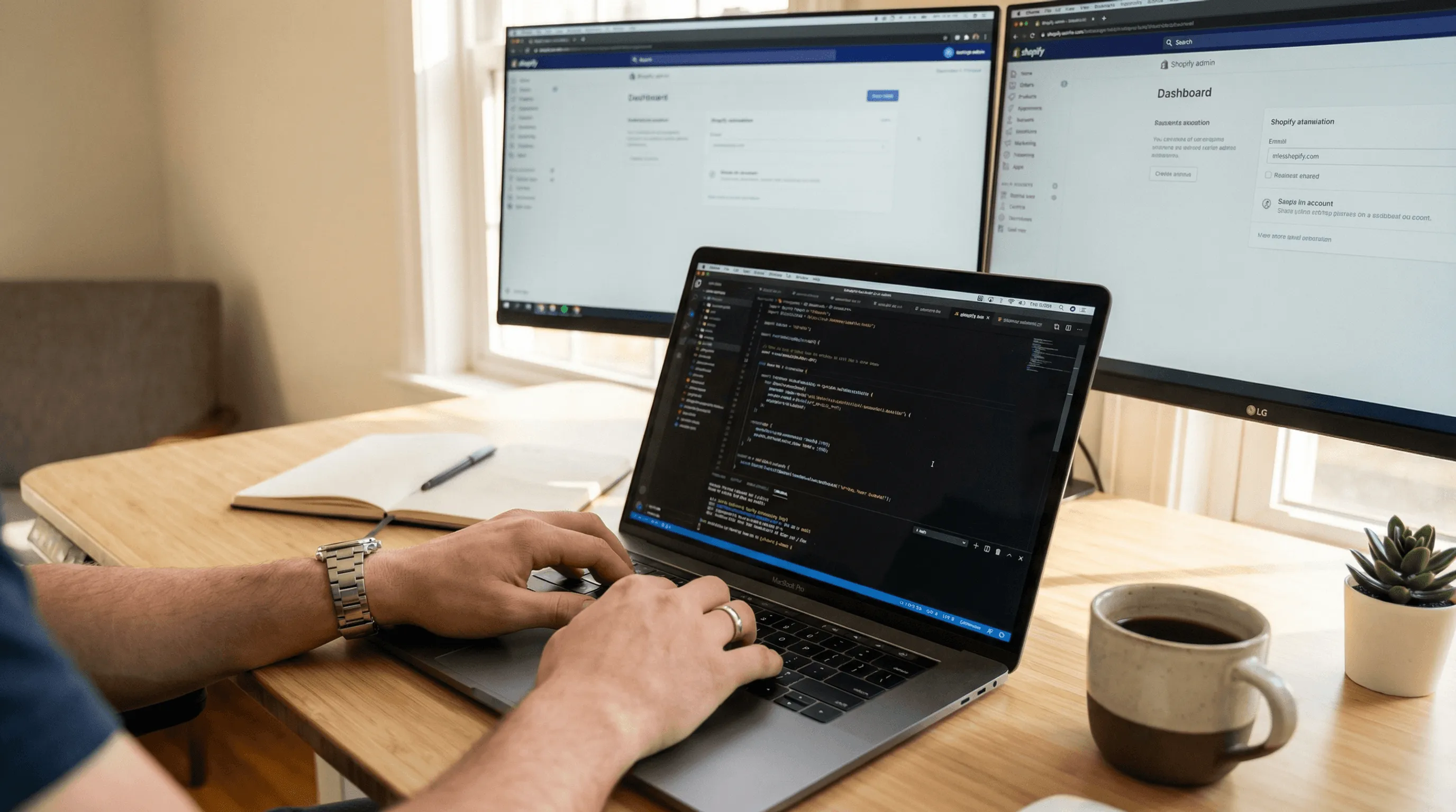 Entwicklungsarbeit am Laptop