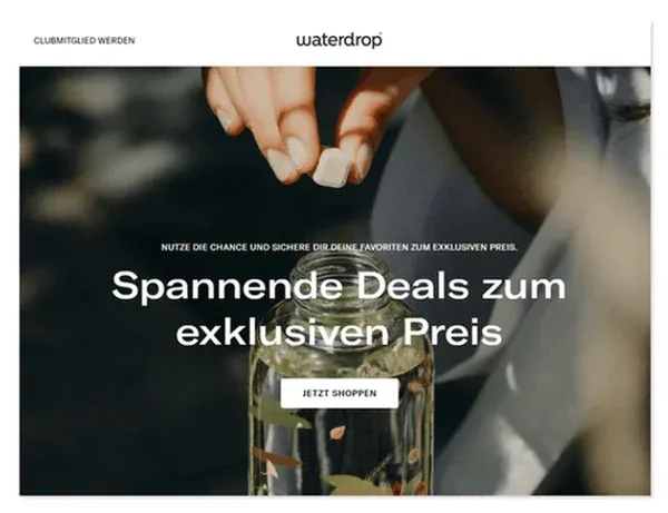 Startseite von waterdrop