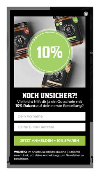 Slide In CTA - Newsletteranmeldung Löwenanteil