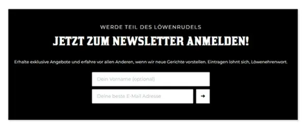 Newsletter Anmeldung bei Löwenanteil