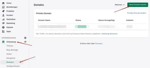 Neue Shopify Domain kaufen