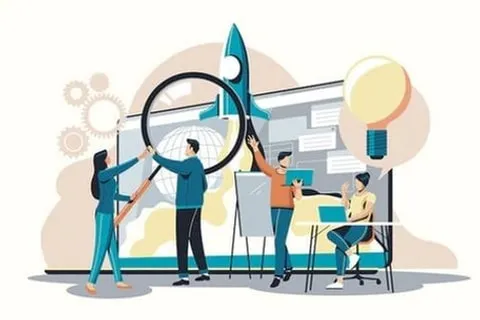Unternehmen arbeitet an Optimierung des Onlineshops oder der Webseite