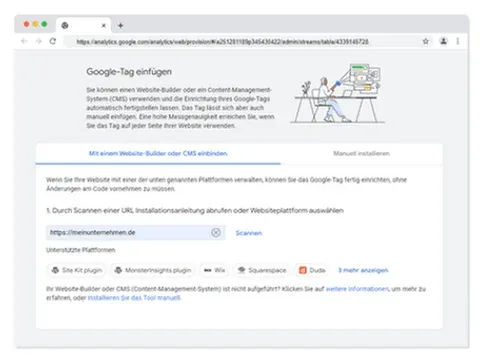 Einfügen des Google Tags