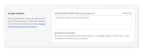 Shopify- Einrichten von Google Analytics