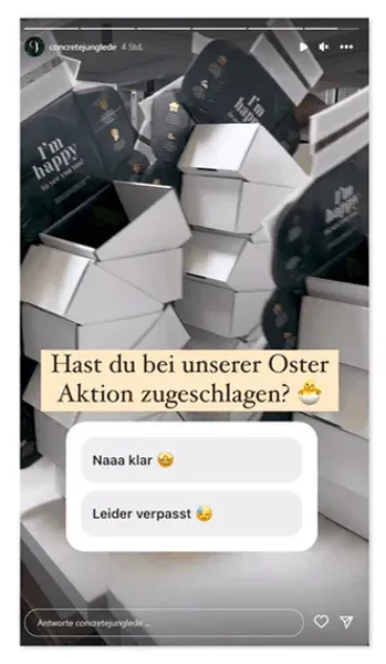 Instagram Story mit Abstimmung von Concrete Jungle