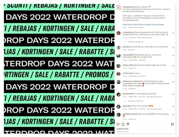 Instagram Post von waterdrop