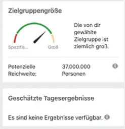 Facebook Ads Zielgruppengröße