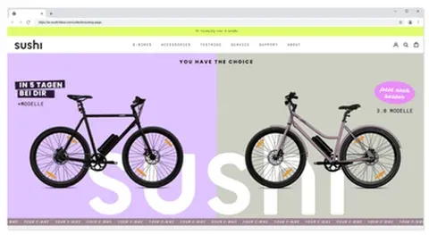 Landing Page von sushi bikes