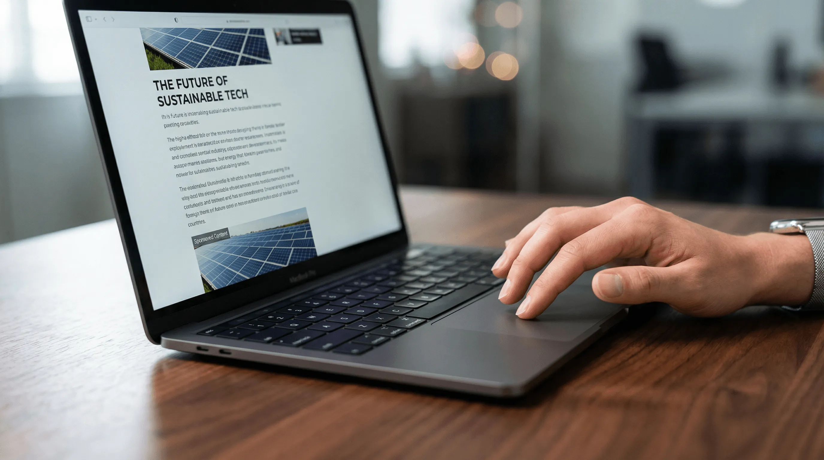 Native Ads Advertorial Seite auf Laptop