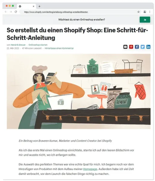 Shopify Shop erstellen - Anleitung von Shopify