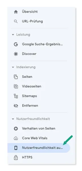 Google Search Console - Nutzerfreundlichkeit auf Mobilgeräten