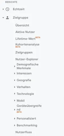 Zielgruppen-Übersicht in Google Analytics