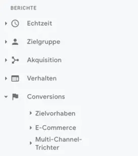 Conversion-Bericht in Google Analytics