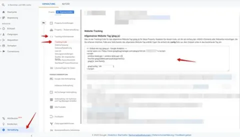 Code von Google Analytics auf Website integrieren