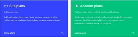 Diese Pläne werden bei Webflow angeboten
