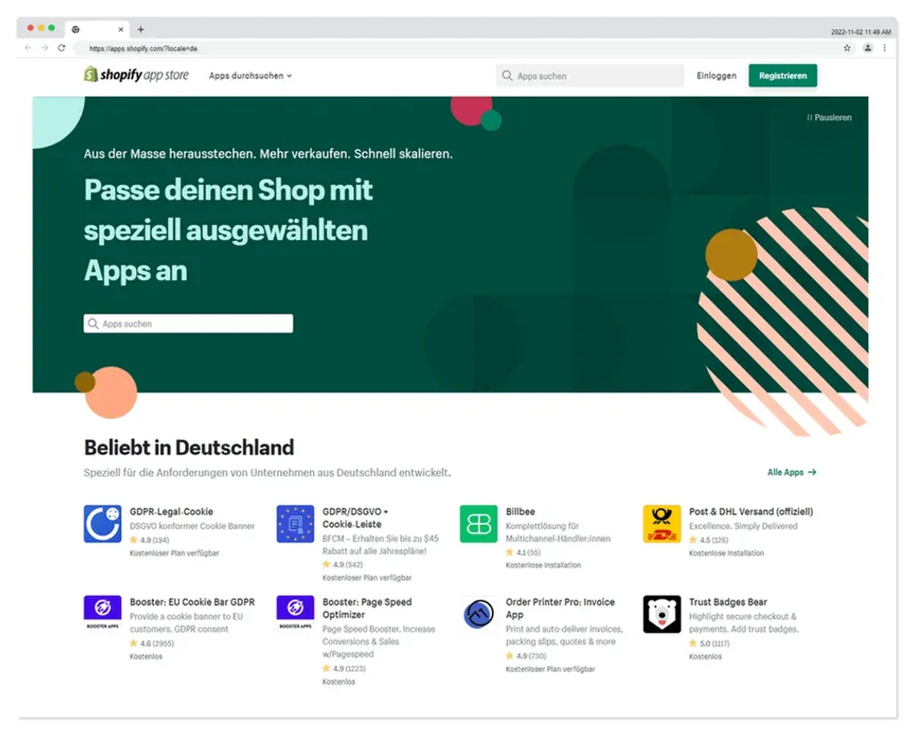 Der Shopify App Store - Shopify Shop erweitern mit Apps