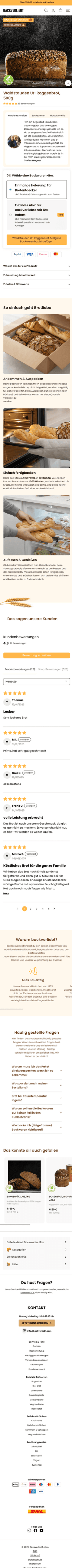 Backverliebt Produktdetailseite