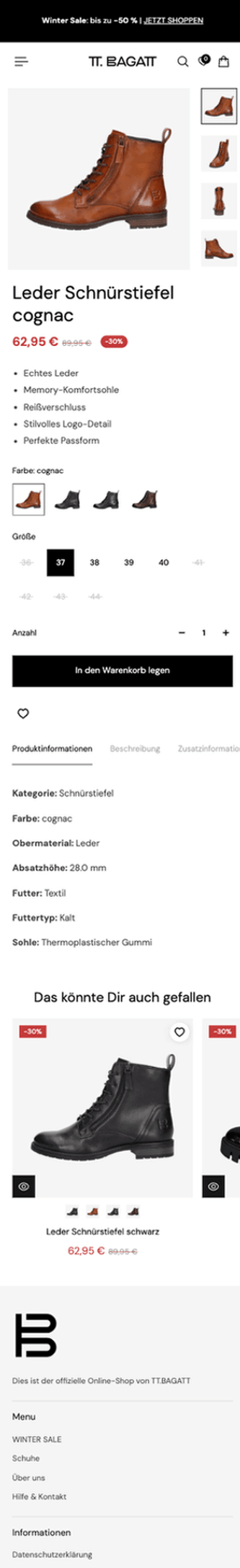 TT.BAGATT Produktdetailseite