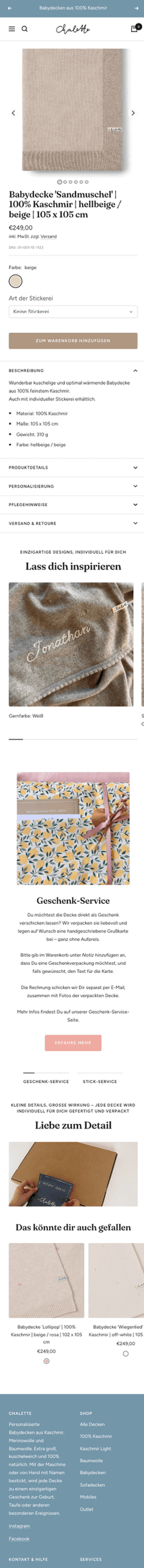 Chalette Produktdetailseite
