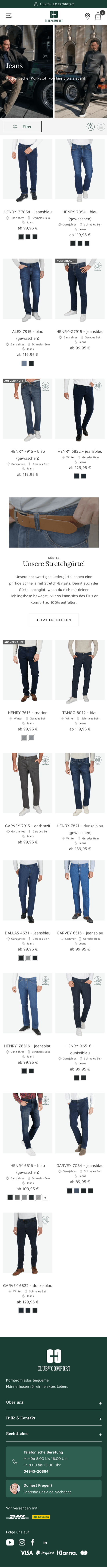 Club of Comfort Kategorieseite