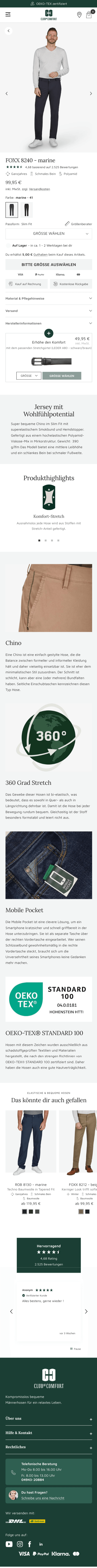 Club of Comfort Produktdetailseite