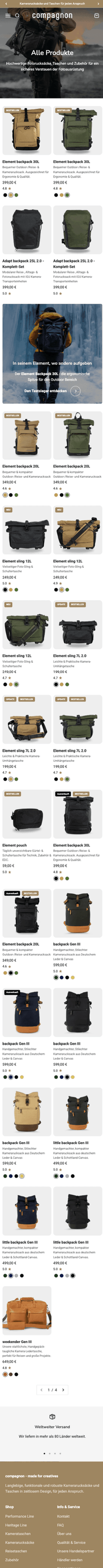 compagnon Kategorieseite