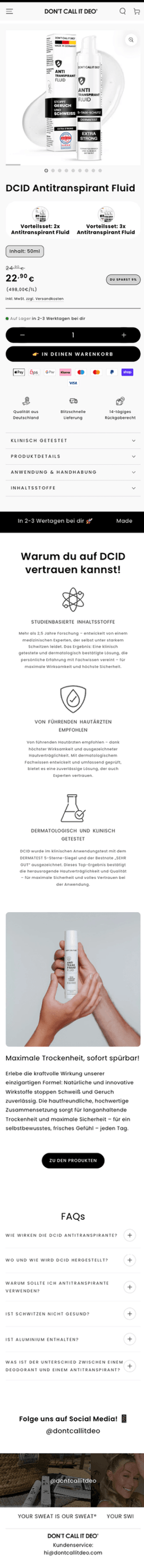 DON'T CALL IT DEO Produktdetailseite