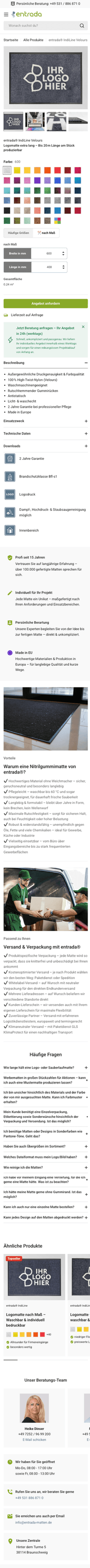 entrada Matten Produktdetailseite
