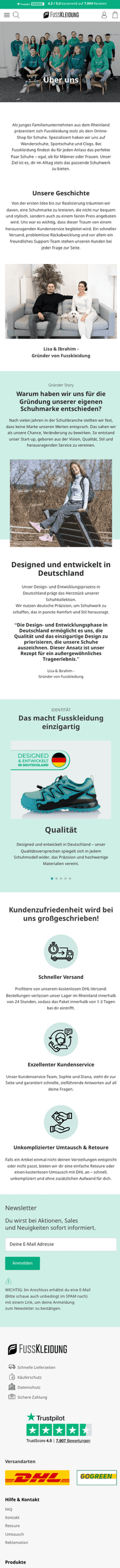 Fusskleidung Über uns