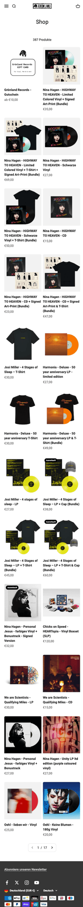 Grönland Records Kategorieseite