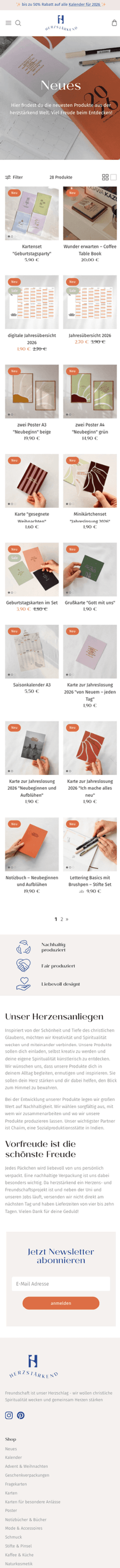 herzstärkend Kategorieseite
