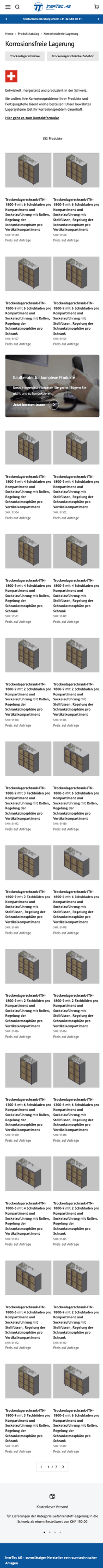 InerTec Kategorieseite