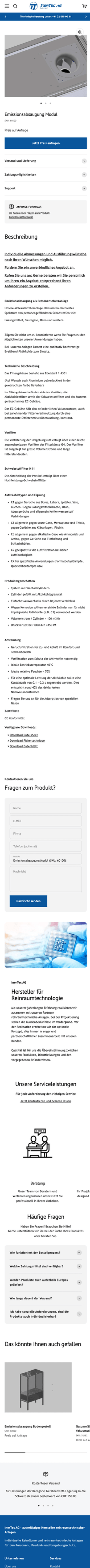 InerTec Produktdetailseite
