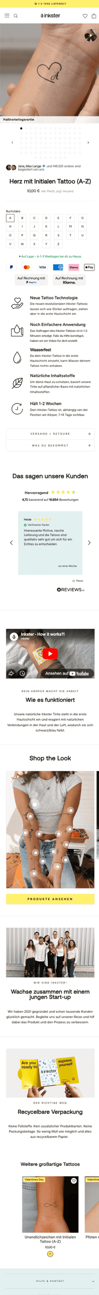 Inkster Produktdetailseite