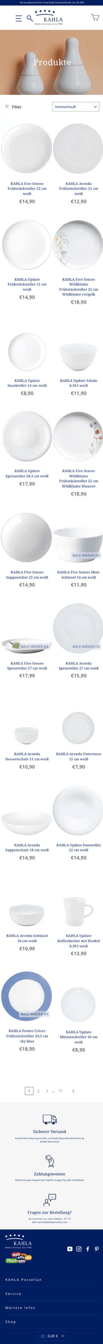Kahla Kategorieseite