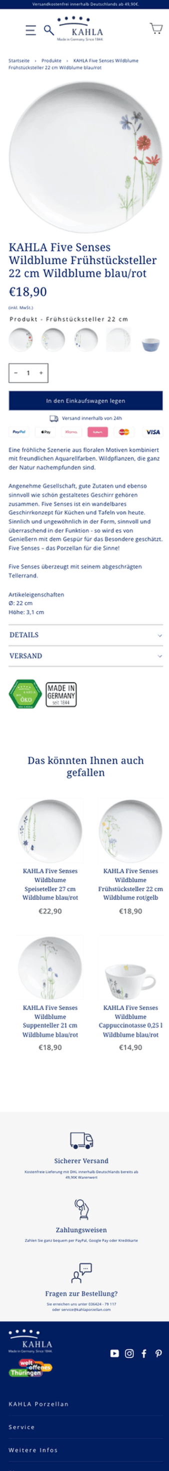 Kahla Produktdetailseite