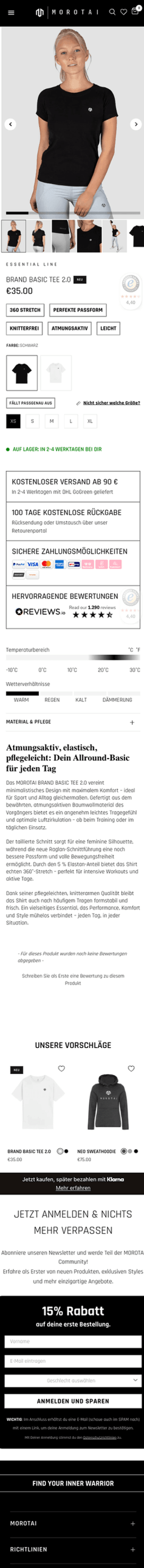 MOROTAI Produktdetailseite
