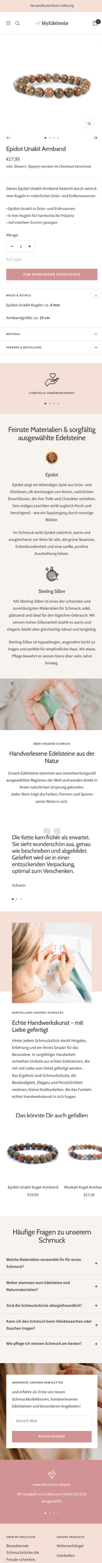 MyEdelstein Produktdetailseite