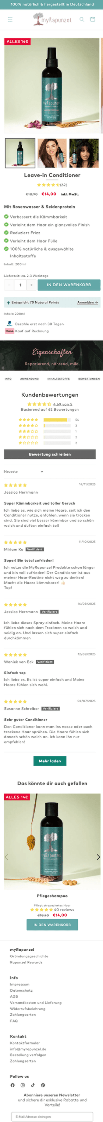 myRapunzel Produktdetailseite