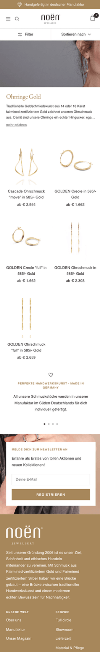 noën Jewellery Kategorieseite