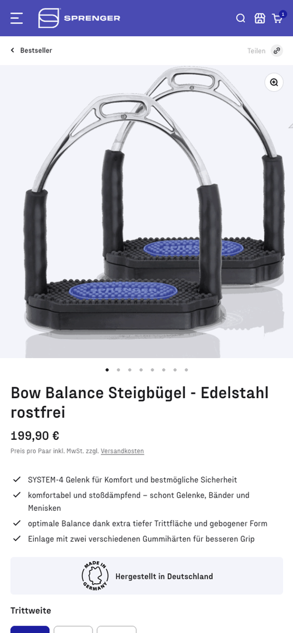 Sprenger Produktdetailseite