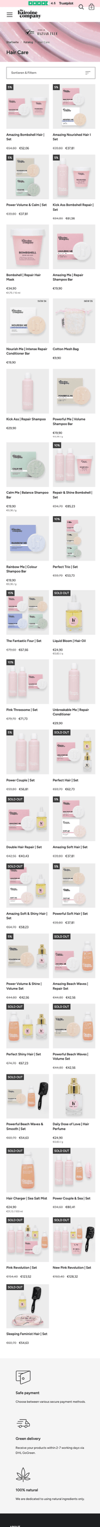 The Hairoine Company Kategorieseite