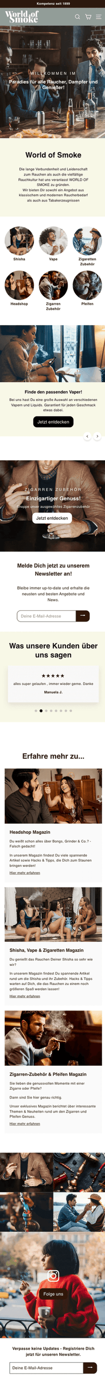 World of Smoke Startseite